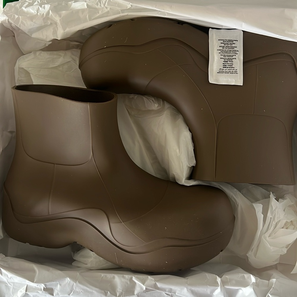 Bottega Veneta Men's Puddle Rain Boots Ankle Boots, Brown Size 42 New +DustBag - Picture 9 of 11